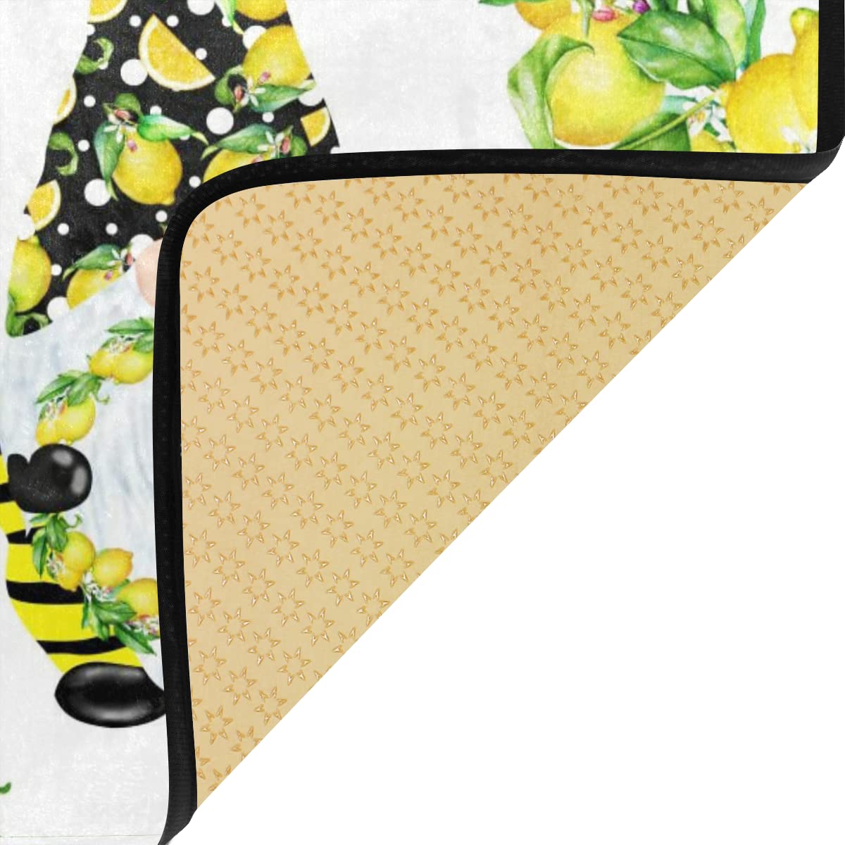 ALAZA Non-Slip Lemon Kitchen Rug - Yellow Lemon Gnome Bath Runner Mat for Bathroom, Kitchen, Indoor Floors & Entryway (39x20 Inches) | Waterproof, Anti-Fatigue Floor Mat for Home Decor & High Traffic Areas