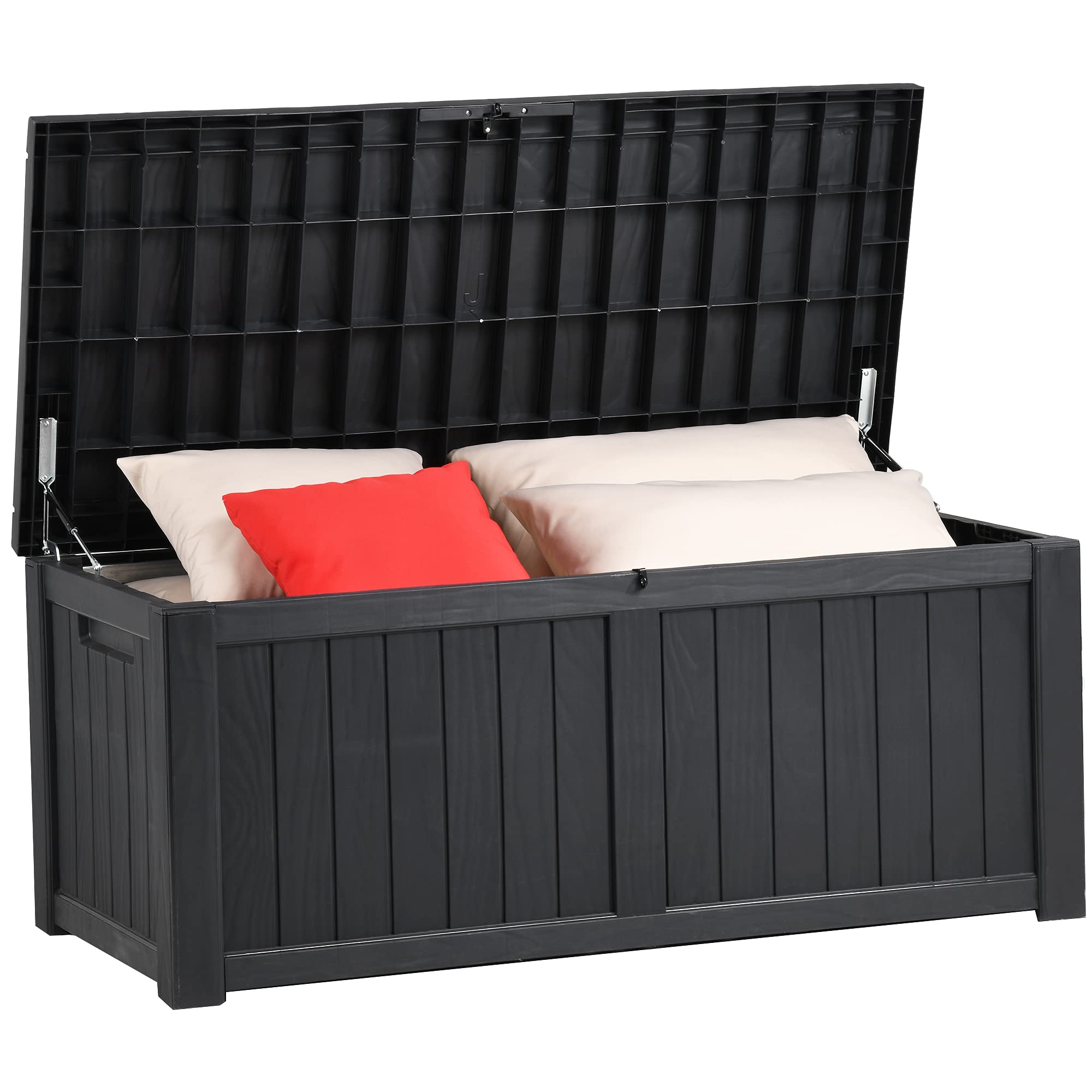 YITAHOME 120 Gallon Outdoor Storage Deck Box - Large Waterproof Resin Patio Storage Container for Garden Tools, Pool Supplies & Outdoor Cushions - Lockable Deck Box for Backyard, Patio & Poolside (Black) - Perfect for Organizing Outdoor Accessories & Seasonal Items
