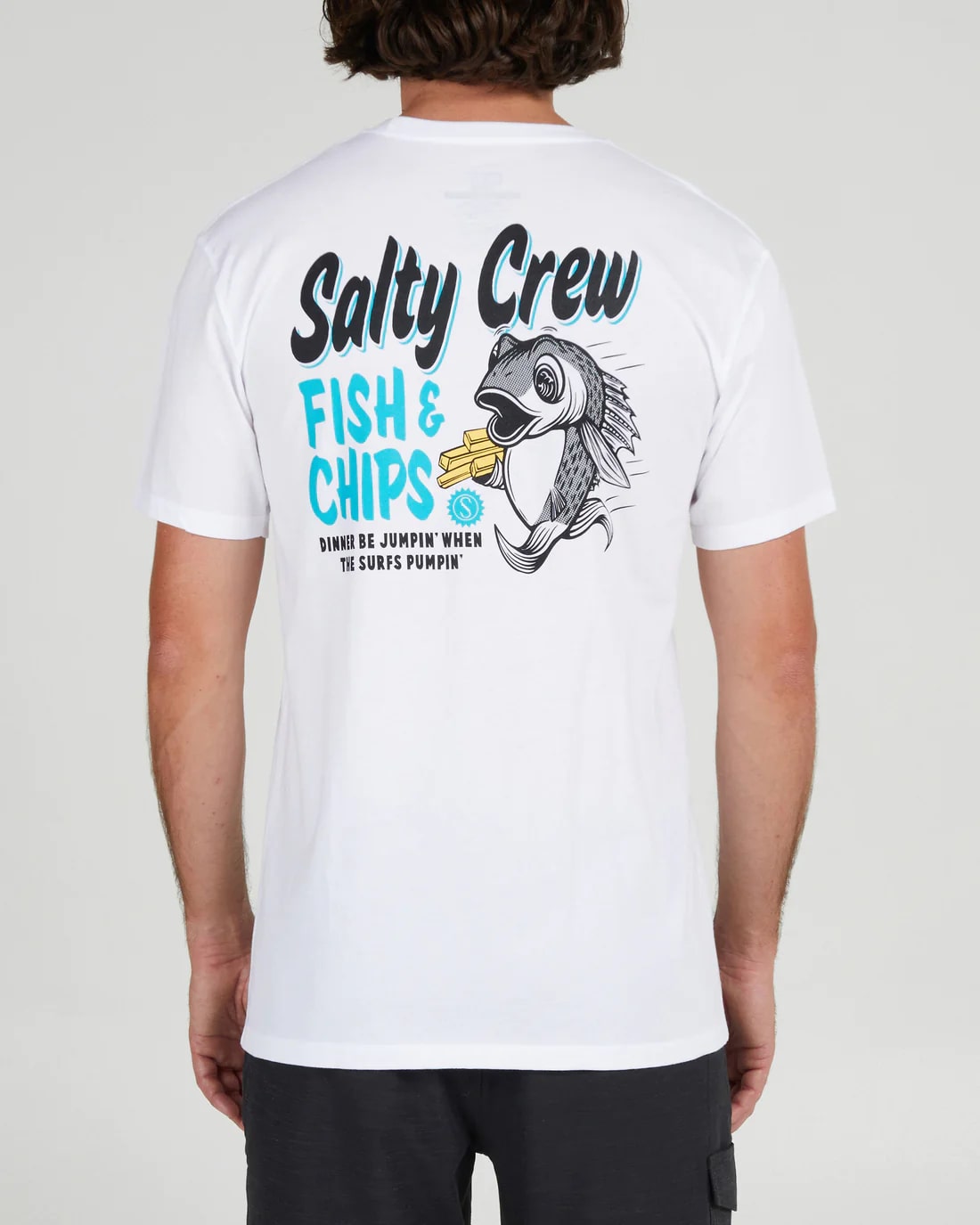 Premium Salty Crew Fish & Chips T-Shirt for Men - Comfortable Cotton Graphic Tee - Perfect for Fishing, Boating & Outdoor Activities