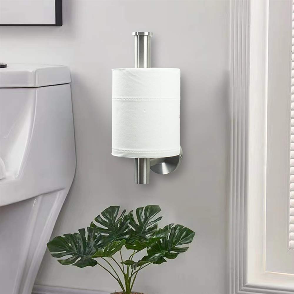 Sturdy 304 Stainless Steel Wall Mounted Toilet Paper Holder - Brushed Nickel Bathroom Tissue Roll Dispenser for Toilet, Kitchen & RV - Rustproof & Easy Installation Home Essential