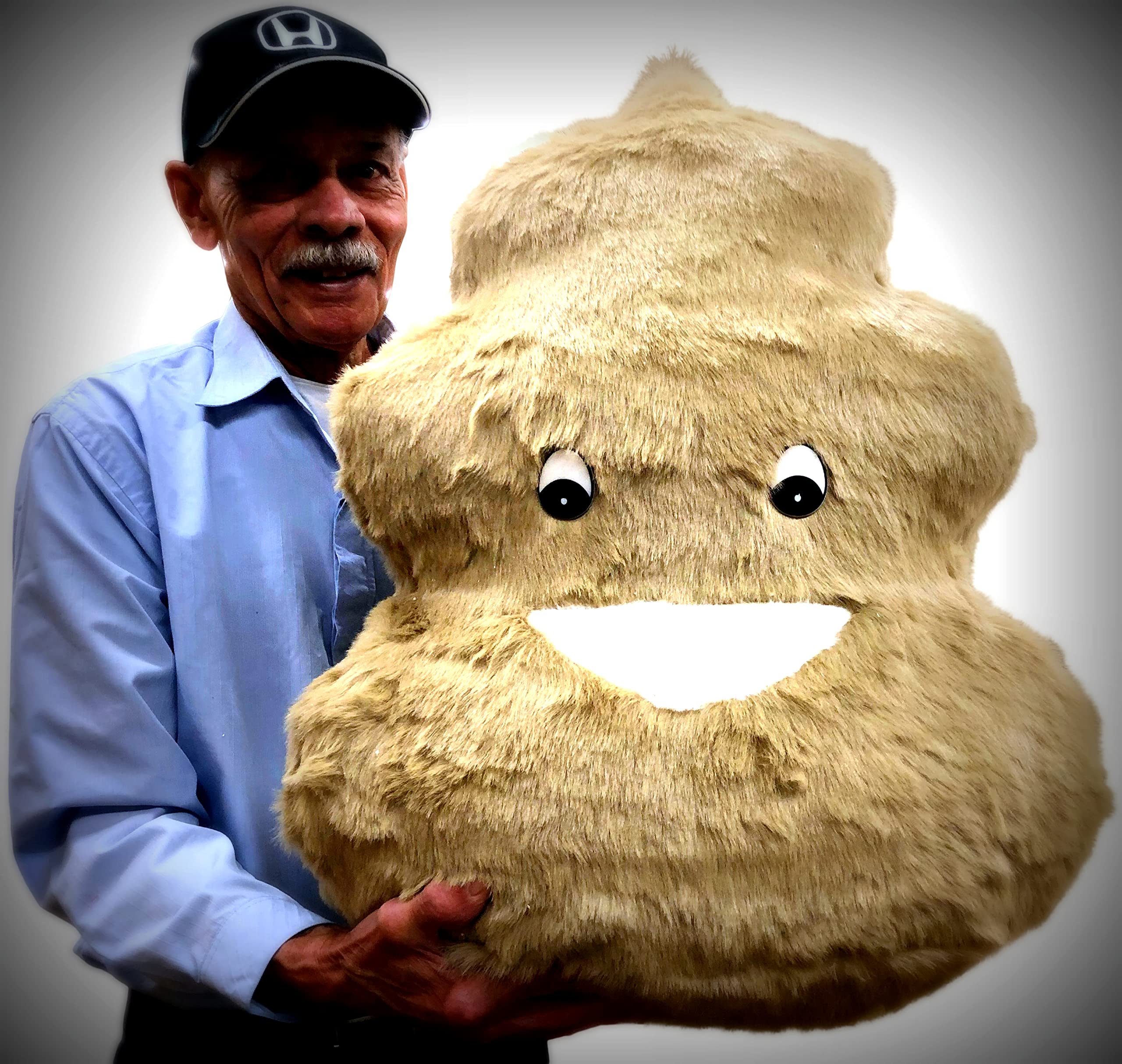 Giant 28-Inch Poop Emoji Plush Toy - Extra Large 72 cm Soft Stuffed Animal - 10 lbs Fluffy & Cuddly - Made in USA - Perfect for Prank Gifts, Room Decor, and Stress Relief
