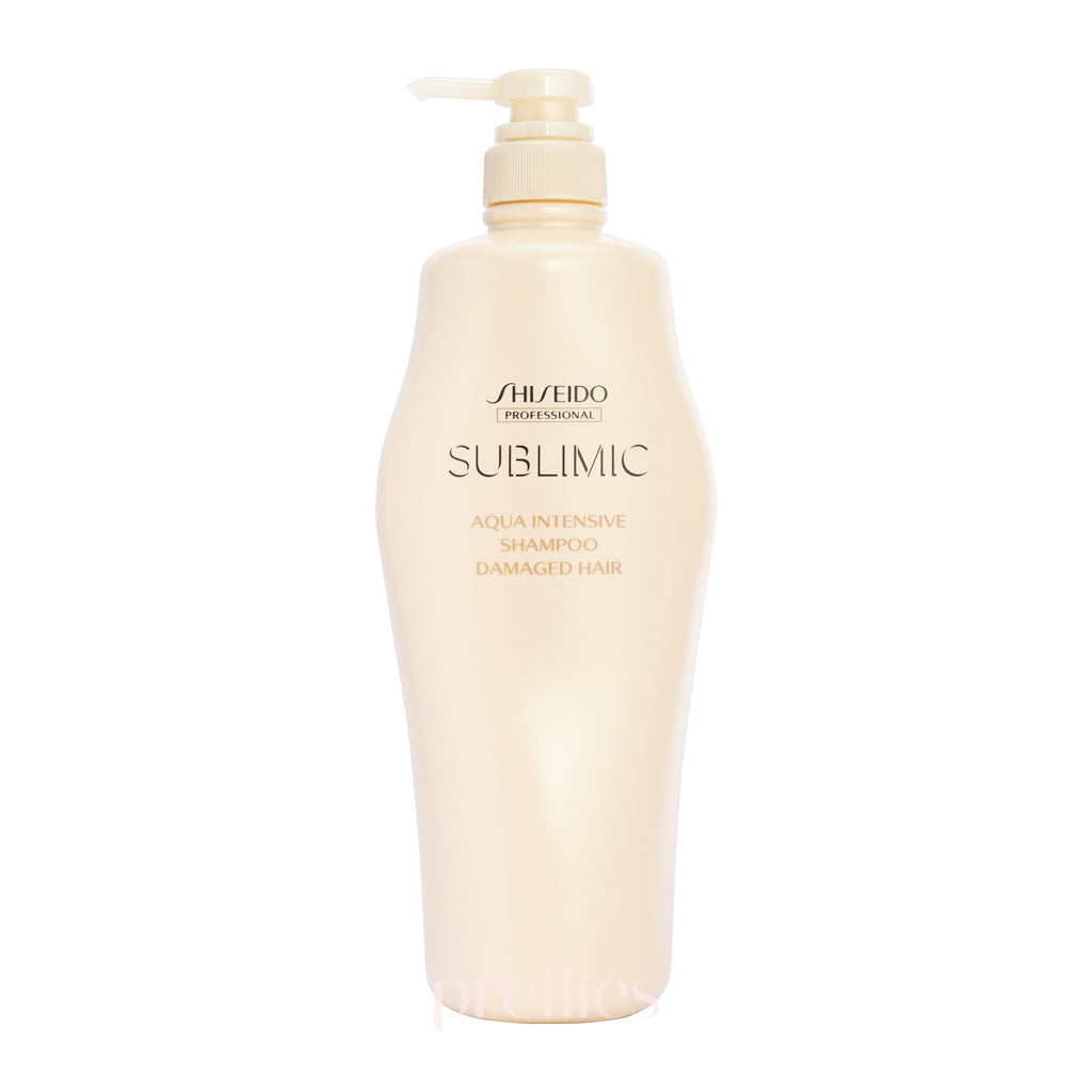 Shiseido SUBLIMIC Aqua Intensive Shampoo for Damaged Hair - Golden 1000ml (804608) | Deep Hydration & Repair for Dry, Brittle Hair | Perfect for Daily Use & Salon-Quality Results at Home