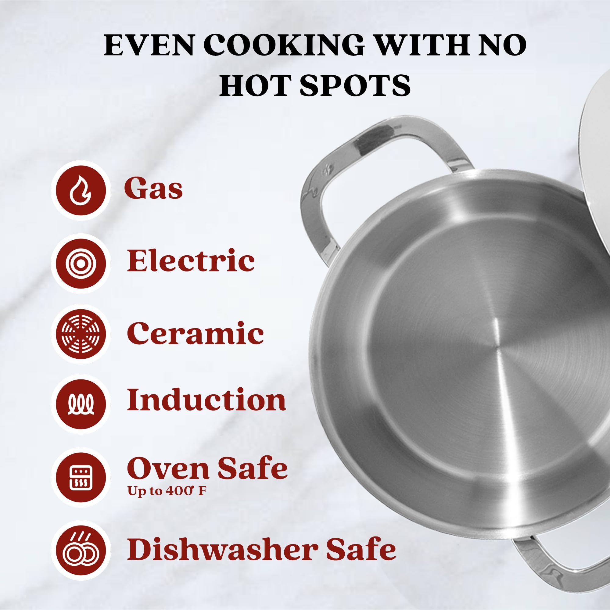 Alva Maestro 8 Qt Stainless Steel Stock Pot with Lid - 18/10 Professional Grade Non-Toxic Cooking Pot - PFAS/PFOA/PTFE Free - Induction & All Stovetop Compatible - Oven Safe - Perfect for Soups, Stews, Pasta & Large Family Meals