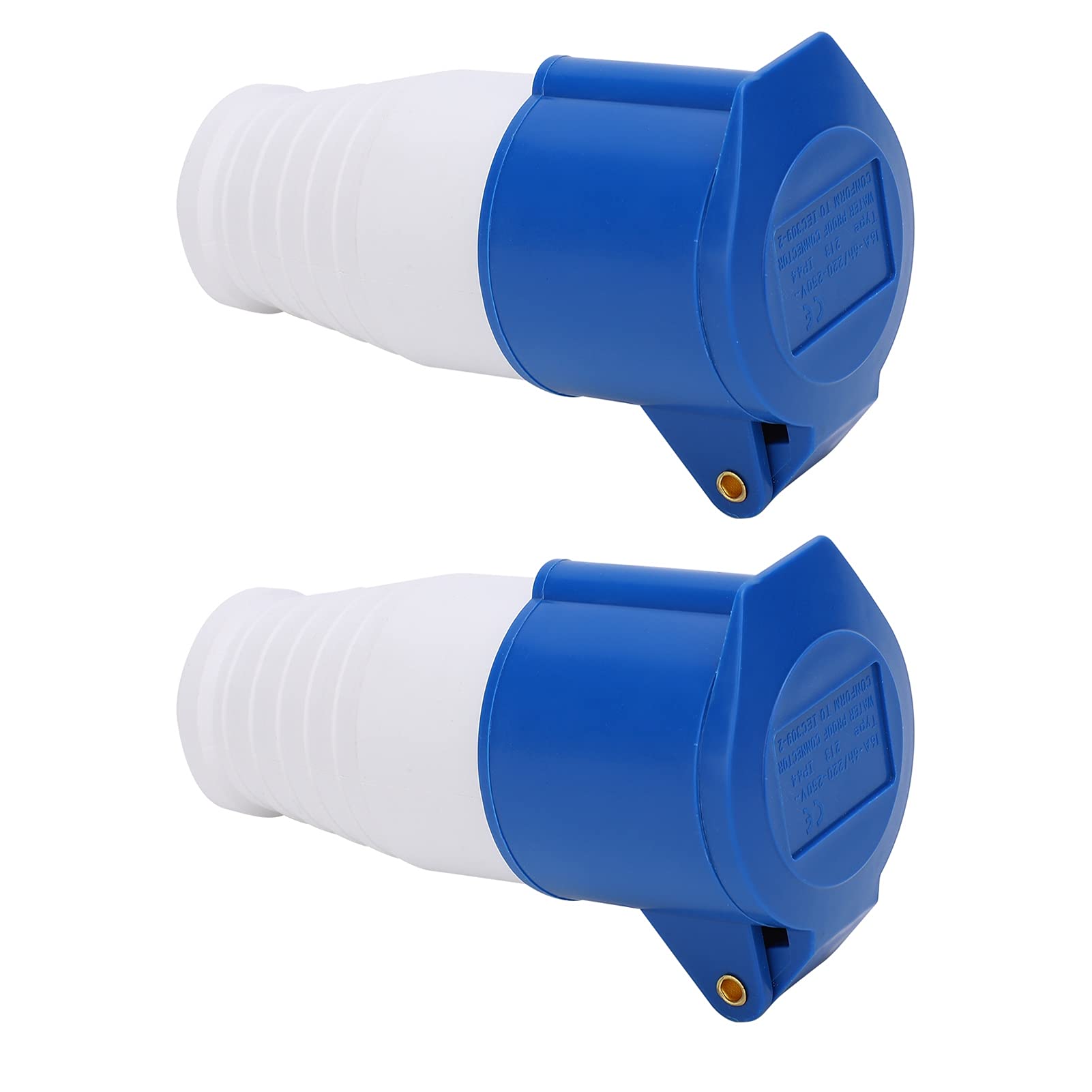 Industrial Power Connector Set - Heavy Duty Single-Phase 2PCS with Impact-Resistant Shell for Home, Factory & Workshop Use | Durable Electrical Connectors for Machinery, Tools & Equipment