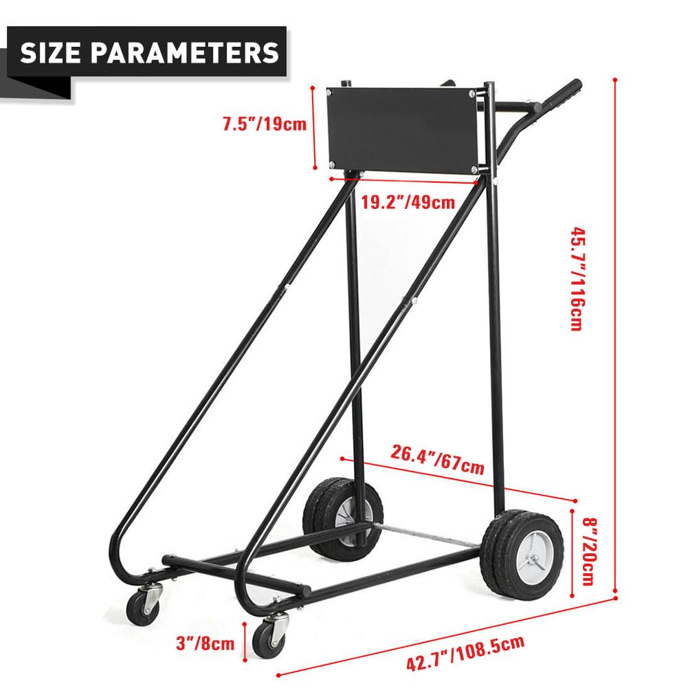 Heavy Duty Outboard Boat Motor Cart Stand - 315 LBS Capacity, Carrier Dolly for Easy Storage & Transport | Perfect for Marine, Fishing & Boat Maintenance
