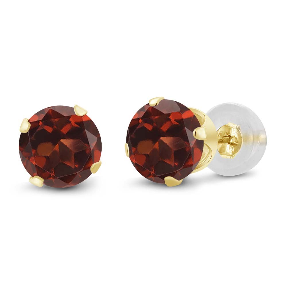 14K Gold Gemstone Birthstone Stud Earrings for Women & Men | Round 6MM Solitaire | Personalized Gift for Anniversary, Birthday, Mother's Day | Hypoallergenic Fine Jewelry