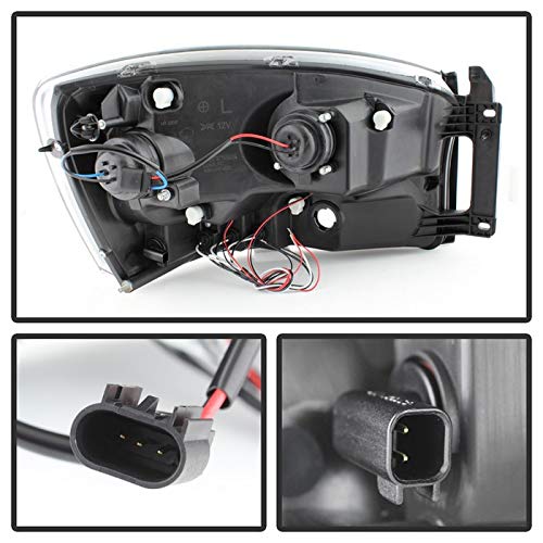 Xtune LED Halo Headlights for Dodge Ram 1500 2006-2008 - Chrome/Clear Lens - Bright DRL & Projector Beam - Upgrade for Night Driving & Off-Road Adventures
