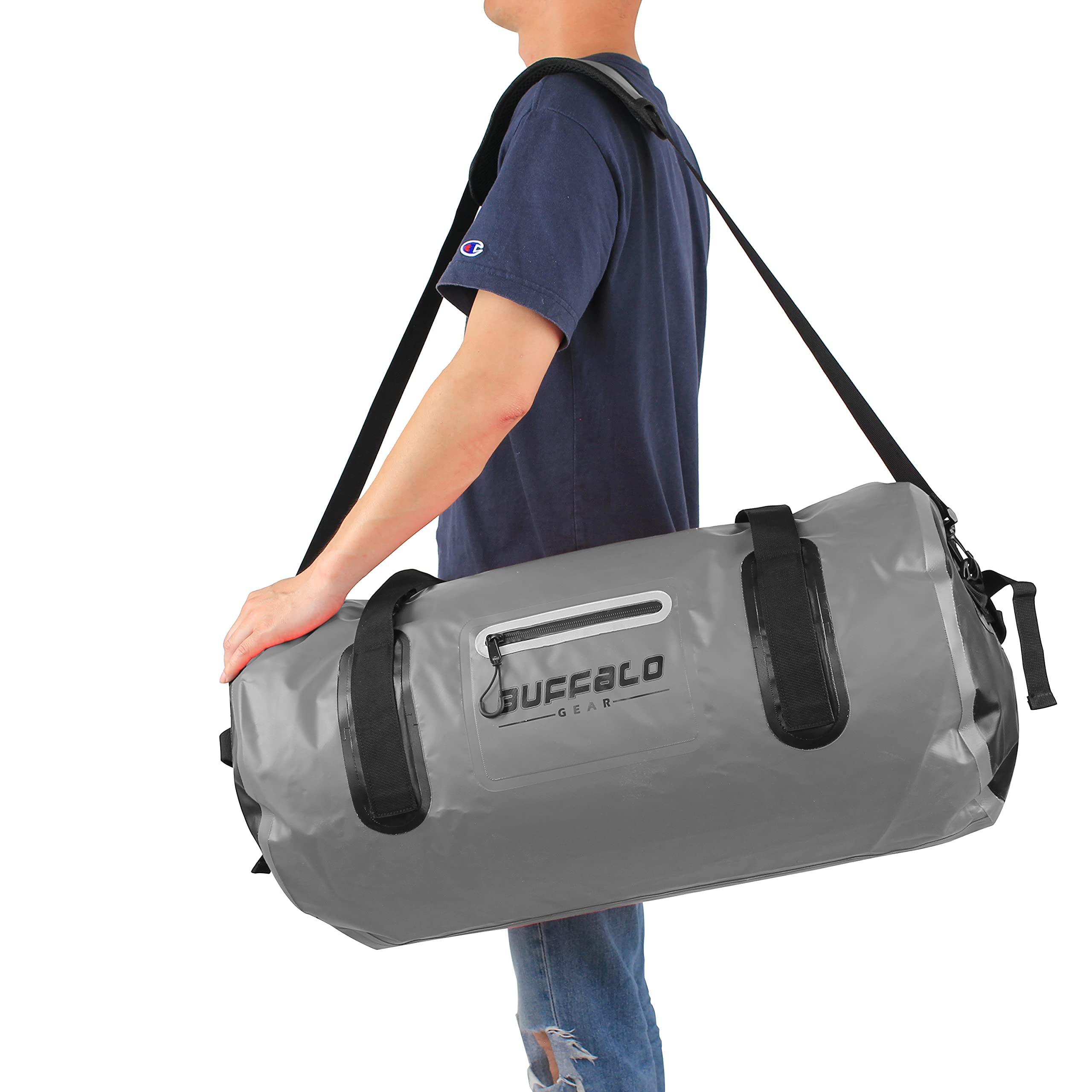 Buffalo Gear Waterproof Duffle Bag 40L 60L 80L - Heavy Duty Roll-top Dry Bag for Travel, Kayaking, Rafting, Boating, Fishing & Camping - Ideal for Outdoor Adventures and Water Sports