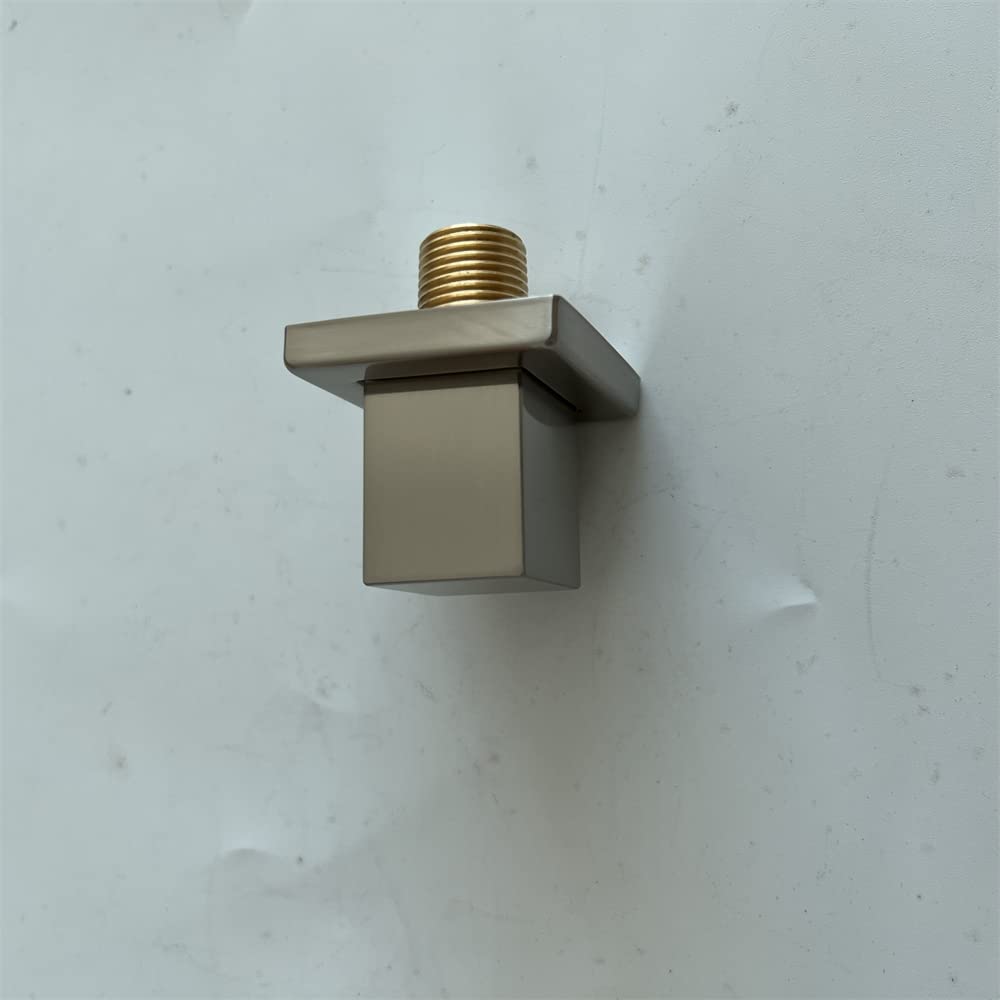 Brushed Nickel Shower Elbow Adapter - Wall Supply Elbow for Handheld Shower Hose, Universal Water Outlet Connector for Shower Head Systems | Perfect for Bathroom Renovation & Shower Accessory Replacement