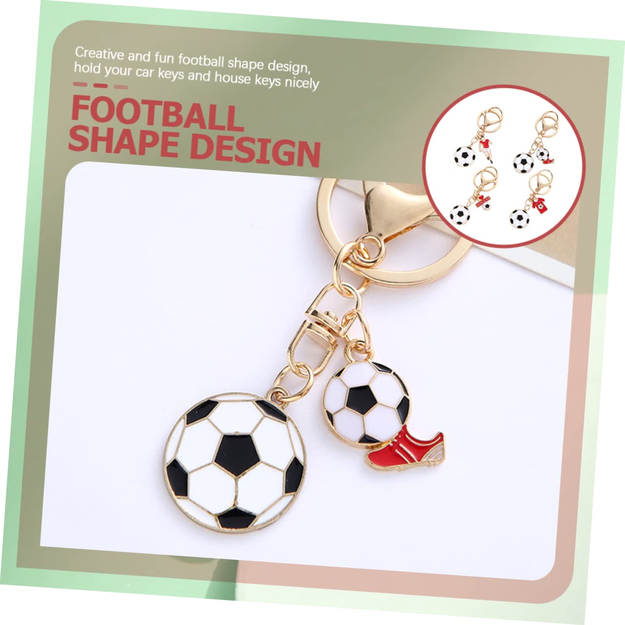 16 Pcs Football Keychain Set - Zinc Alloy Key Rings for Sports Fans & Gifts
