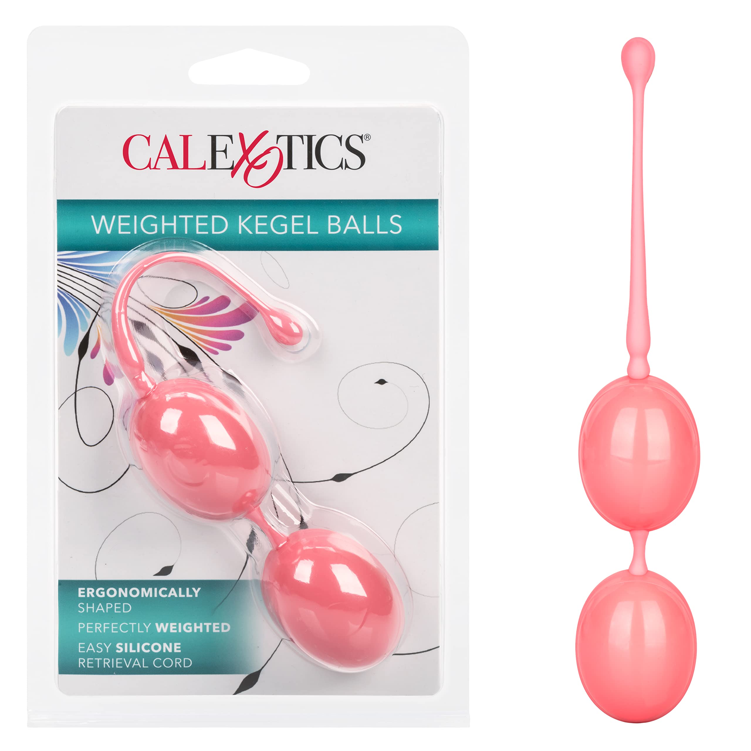 CalExotics Weighted Kegel Balls for Women - Pink Silicone Exercise & Intimacy Trainer - Strengthen Pelvic Floor Muscles - Perfect for Postpartum Recovery & Enhanced Sensation (SE-1326-05-2)