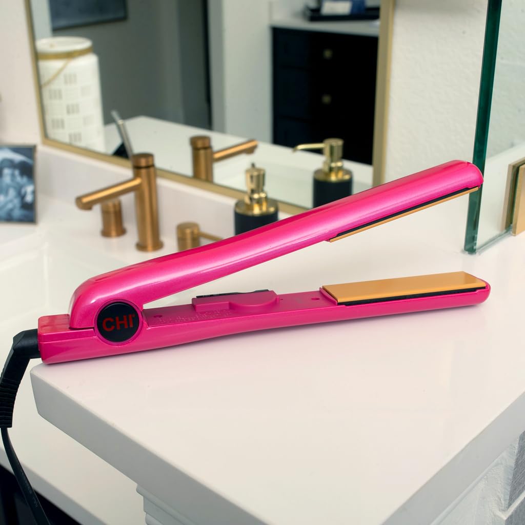 CHI Tourmaline Ceramic Hair Straightener Flat Iron - 1 Inch Plates for Smooth, Shiny Hair | Professional Salon-Grade Styling Tool | Perfect for Home Use, Travel & Salon Styling