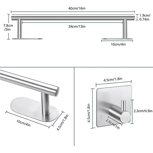 304 Stainless Steel Perforated Wall Mounted Towel Rack - Single Hanging Bathroom Towel Holder with Rustproof Design for Kitchen, Bathroom & Laundry Room - Perfect for Organizing Hand Towels, Dish Towels and Washcloths