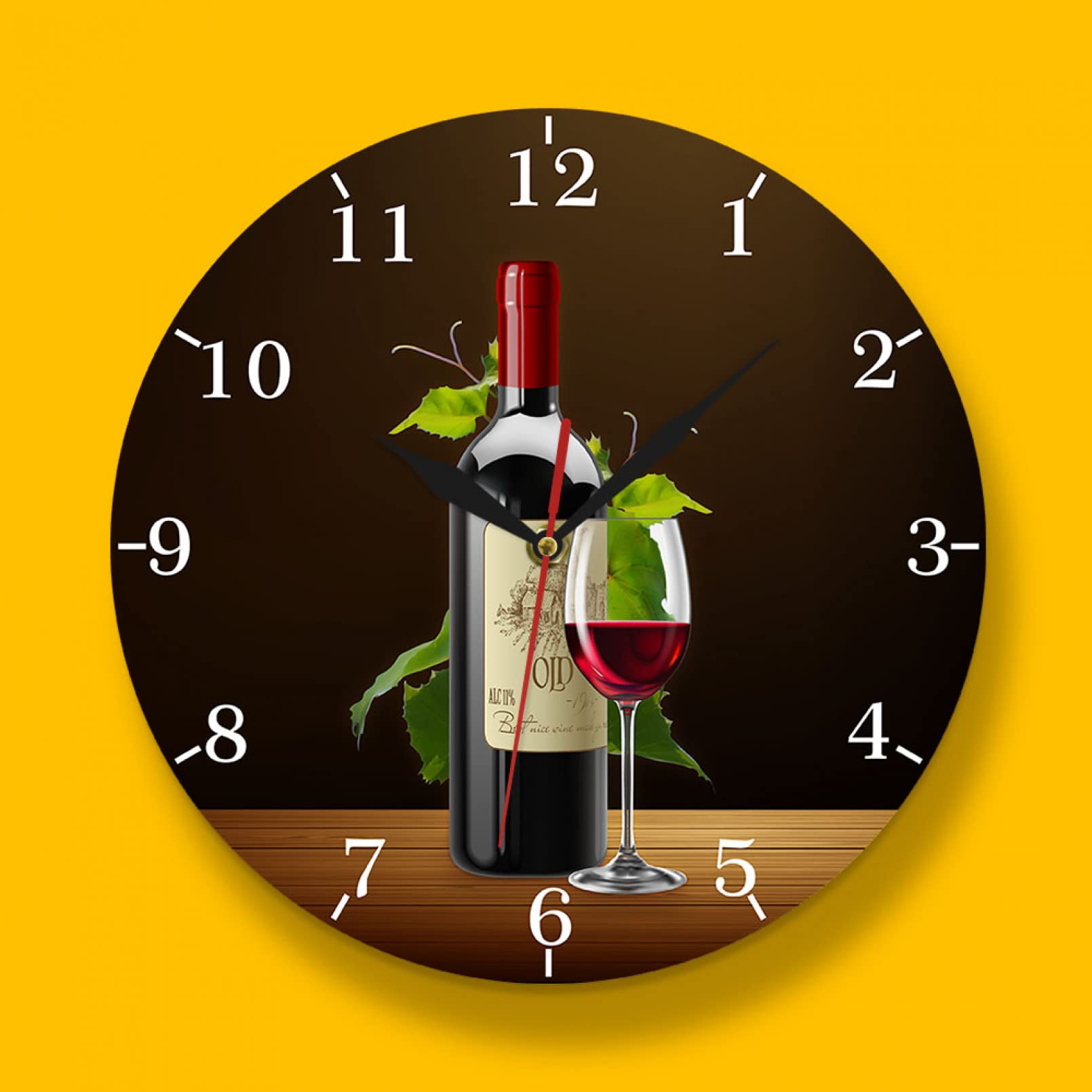 Modern Acrylic Wall Clock with Grapes Design - 30cm Kitchen, Bedroom, Office Decor - Perfect for Home, Gift & Wall Decoration