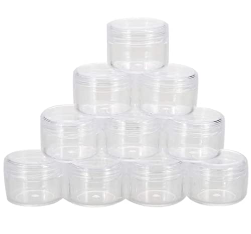 Shree Mahalaxmi 24Pcs 10ml Empty Cosmetic Jars - Transparent Plastic Containers for Eyeshadow, Face Cream & Makeup Storage - Perfect for DIY Beauty Products & Travel Organizers