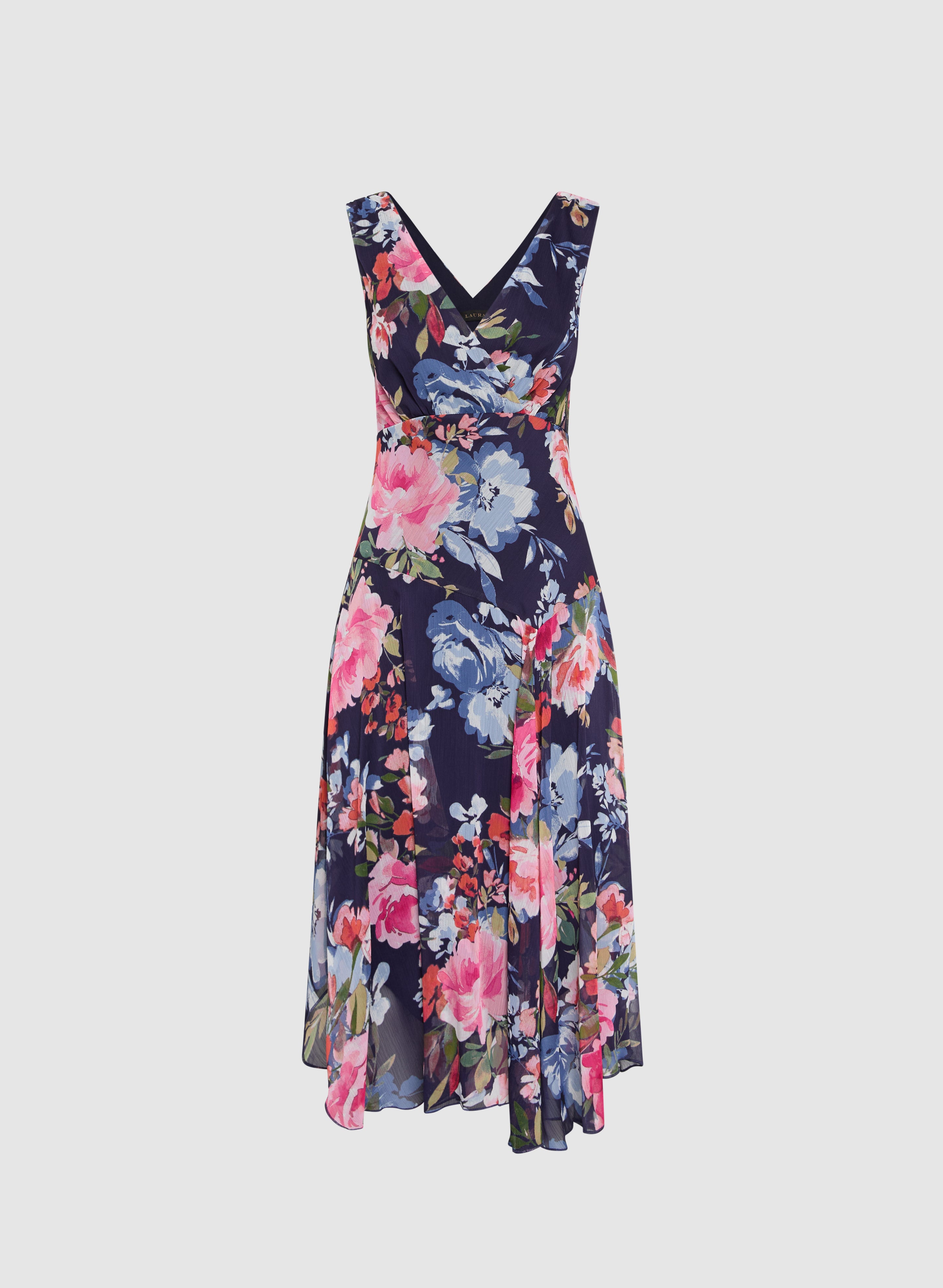 Elegant Floral Chiffon Dress for Women - Summer Boho Maxi Dress with V-Neck & Flowy Sleeves - Perfect for Beach Vacations, Weddings & Date Nights