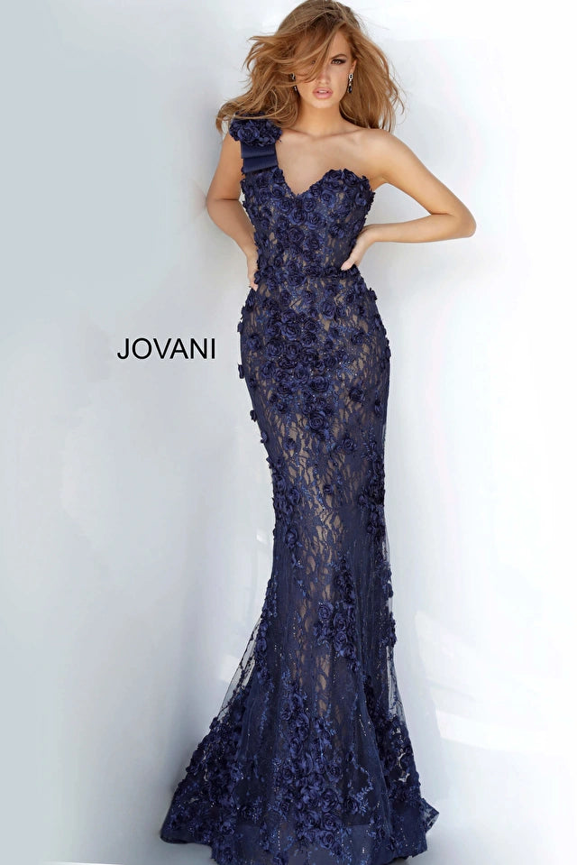 Jovani 3375 Embellished One Shoulder Dress - Elegant Evening Gown for Prom, Cocktail Party & Special Occasions