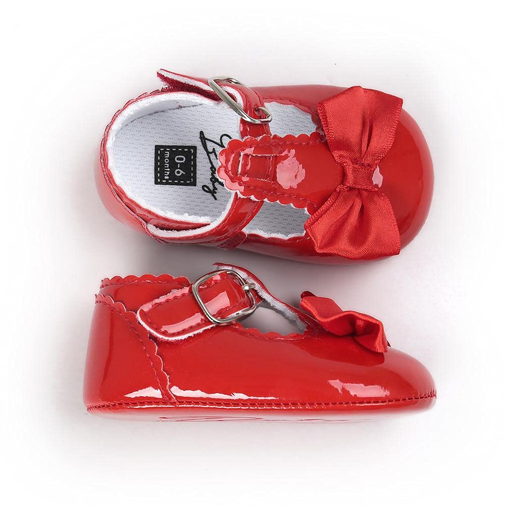 Baby Girls Soft Sole Bowknot Mary Jane Shoes 0-18M - Perfect for Weddings & Special Occasions