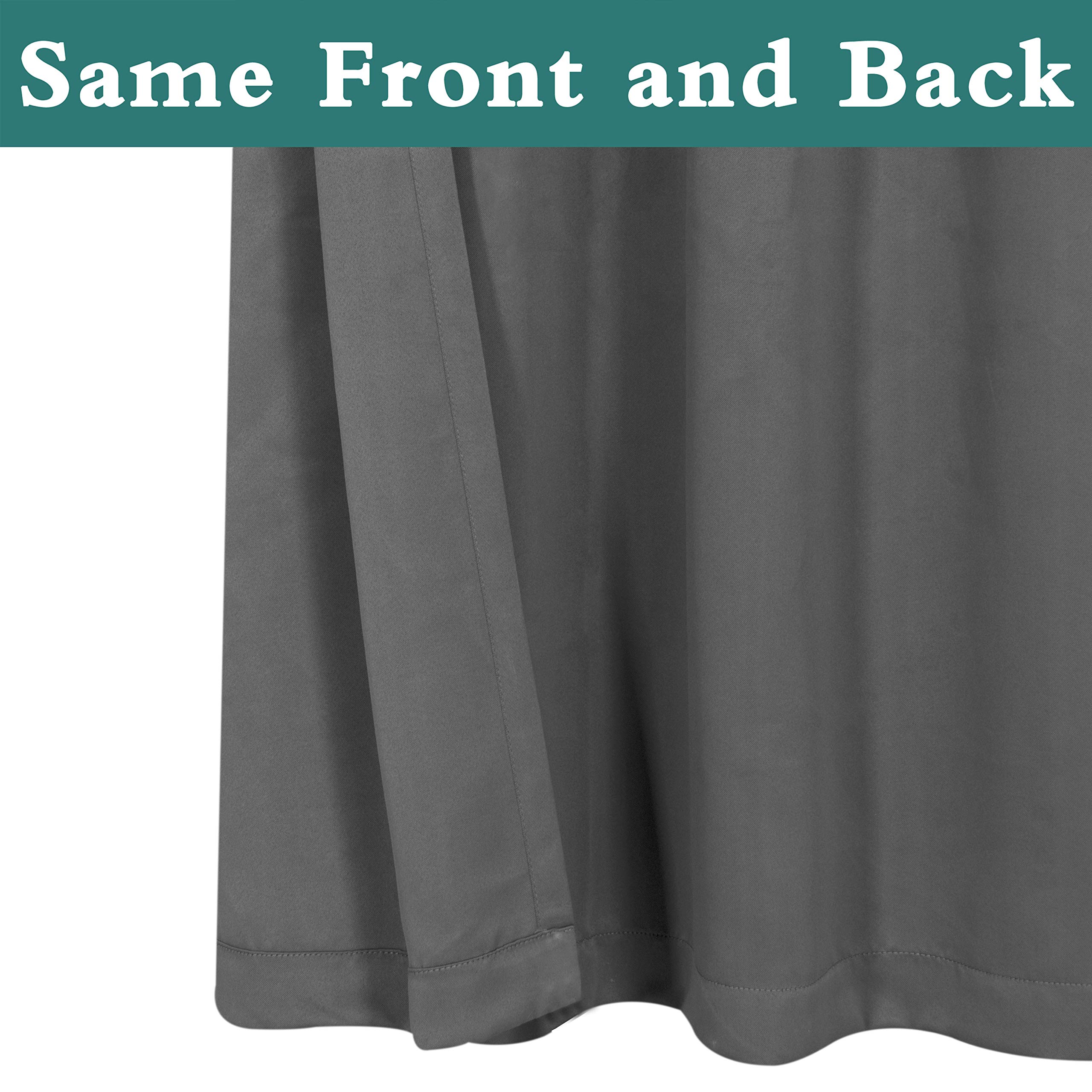 LORDTEX Waterproof Blackout Curtains for Patio & Indoor - Thermal Insulated Sun Blocking Window Drapes for Bedroom, Living Room, Porch, Pergola - 70x108 Inch Dark Grey Set of 2 Panels - Perfect for Sun Protection, Privacy & Temperature Control