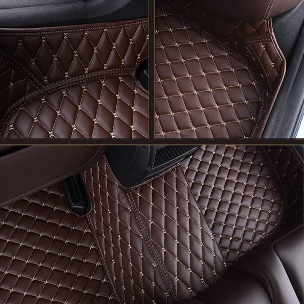 Custom Car Mats for Sedan SUV & Sports Cars - Full Coverage Anti-Slip Leather Floor Liners (Wine Red/Purple) - Perfect for Daily Commute, Road Trips & Car Protection