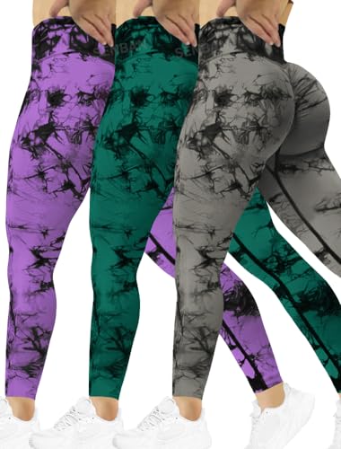 3 Pack Purple Green Black