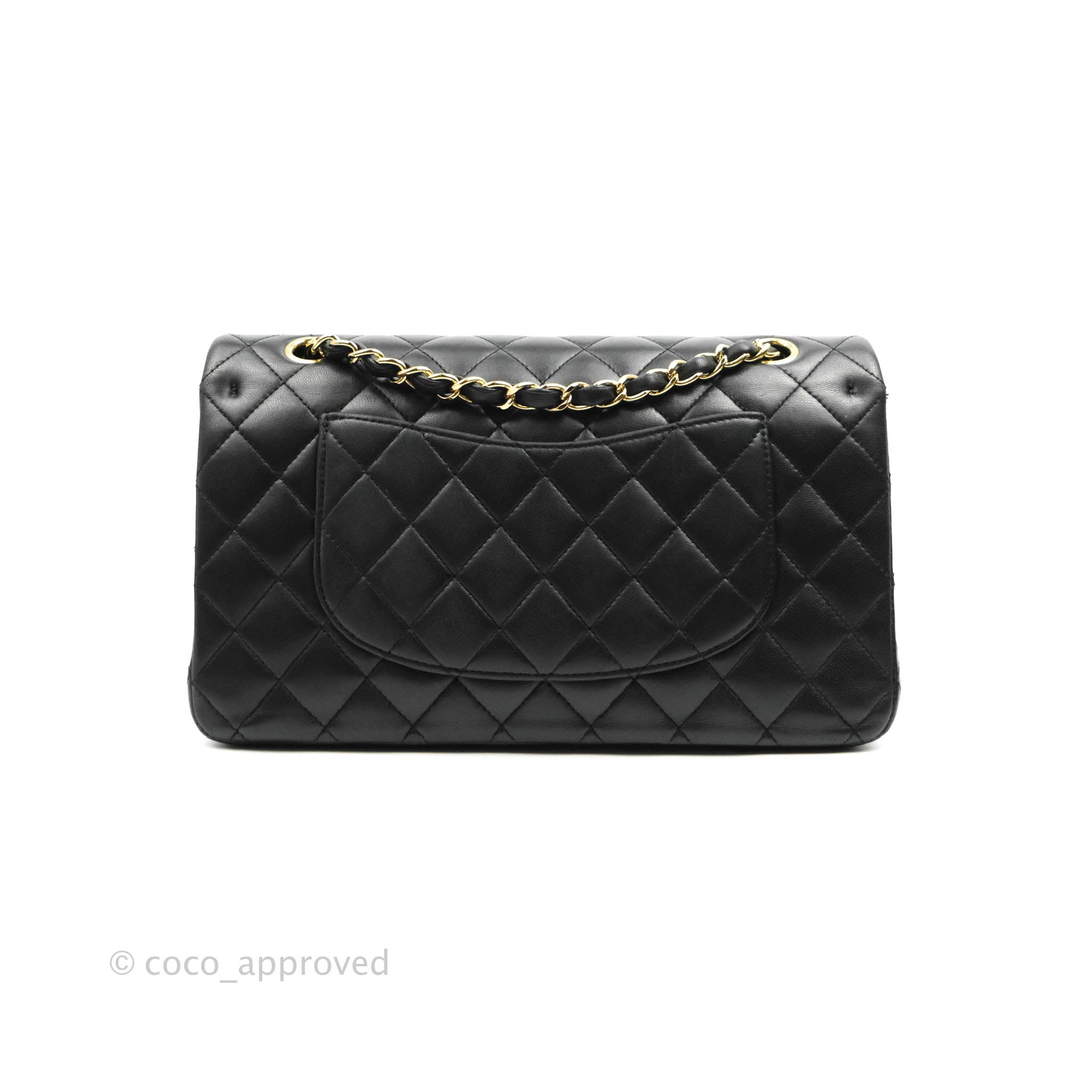 Chanel Classic M/L Medium Double Flap Bag - Black Lambskin Leather with Gold Hardware | Luxury Designer Handbag for Women, Perfect for Work, Evening Events & Special Occasions