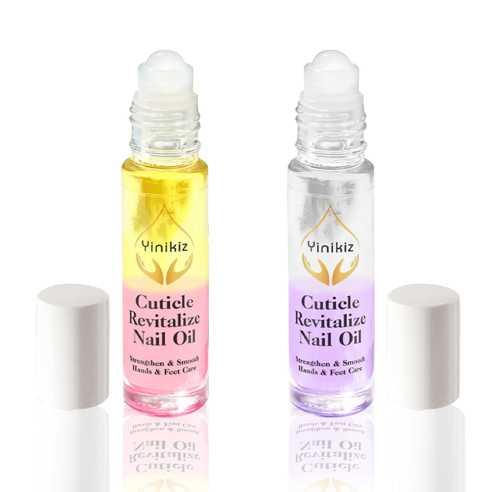 2PCS Cuticle Oil Pen with Vitamin E - Nail Growth Treatment & Strengthener for Thin Nails, Manicure Care Kit with Rollerball Applicator - Perfect for Home Nail Care & Salon Use