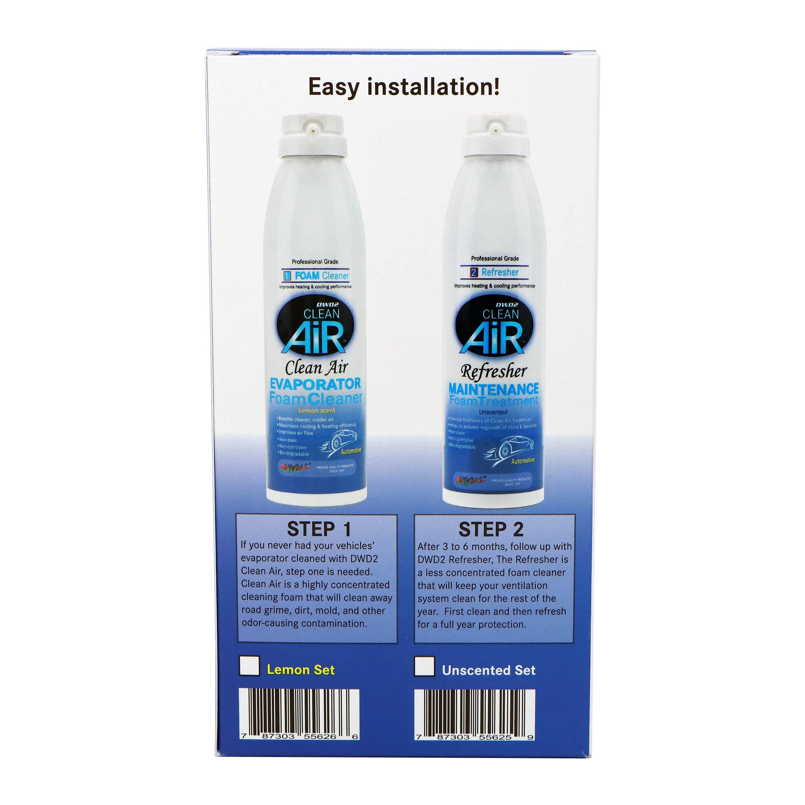 2 Pack Automotive AC Coil Cleaner Spray - Car AC Condenser & Evaporator Coil Cleaner | Lemon Scent | Improves Airflow & Cooling Efficiency | Perfect for Home & Auto AC Maintenance