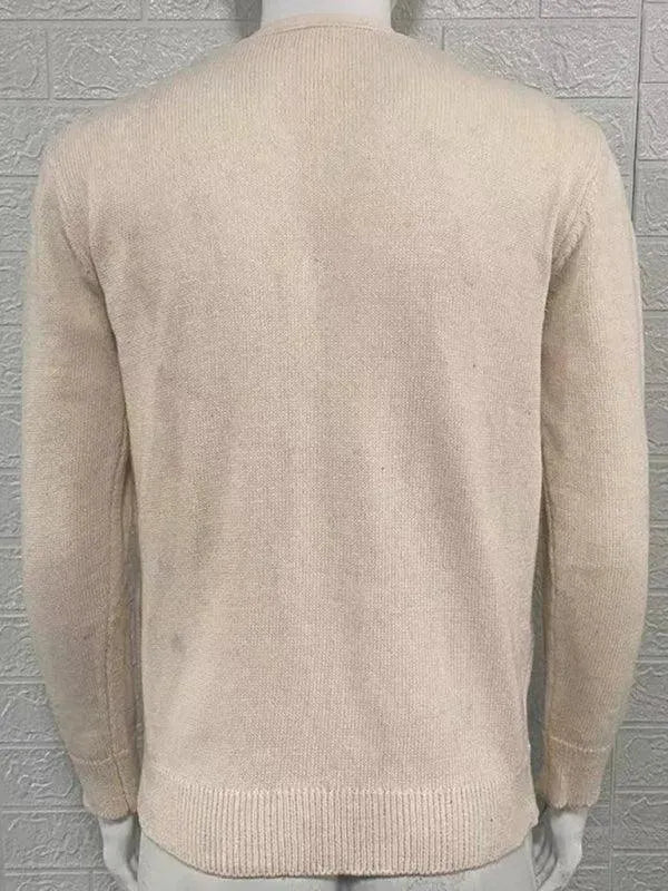 Men's Slim Fit V-Neck Cardigan Sweater - Lightweight Knit Pullover for Casual Wear, Office & Layering