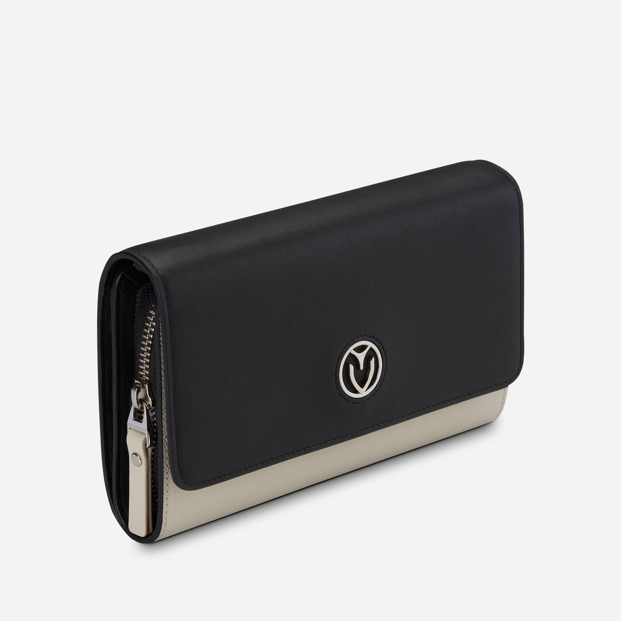 Genuine Leather Clutch Wallet for Women - Slim RFID Blocking Card Holder with Wristlet Strap - Perfect for Parties, Travel & Everyday Use