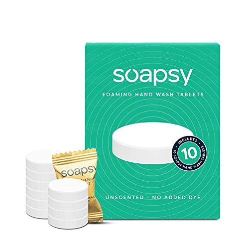 Soapsy Foaming Hand Soap Tablets Refill - 10 Effervescent Tablets for Hand Soap Dispenser | DIY Homemade Soap | Just Add Water | Perfect for Kitchen, Bathroom & Travel Use