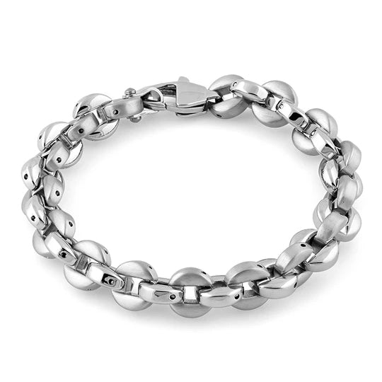 Stainless Steel Round Link Bracelet for Women - Elegant & Durable Jewelry for Everyday Wear, Parties & Special Occasions