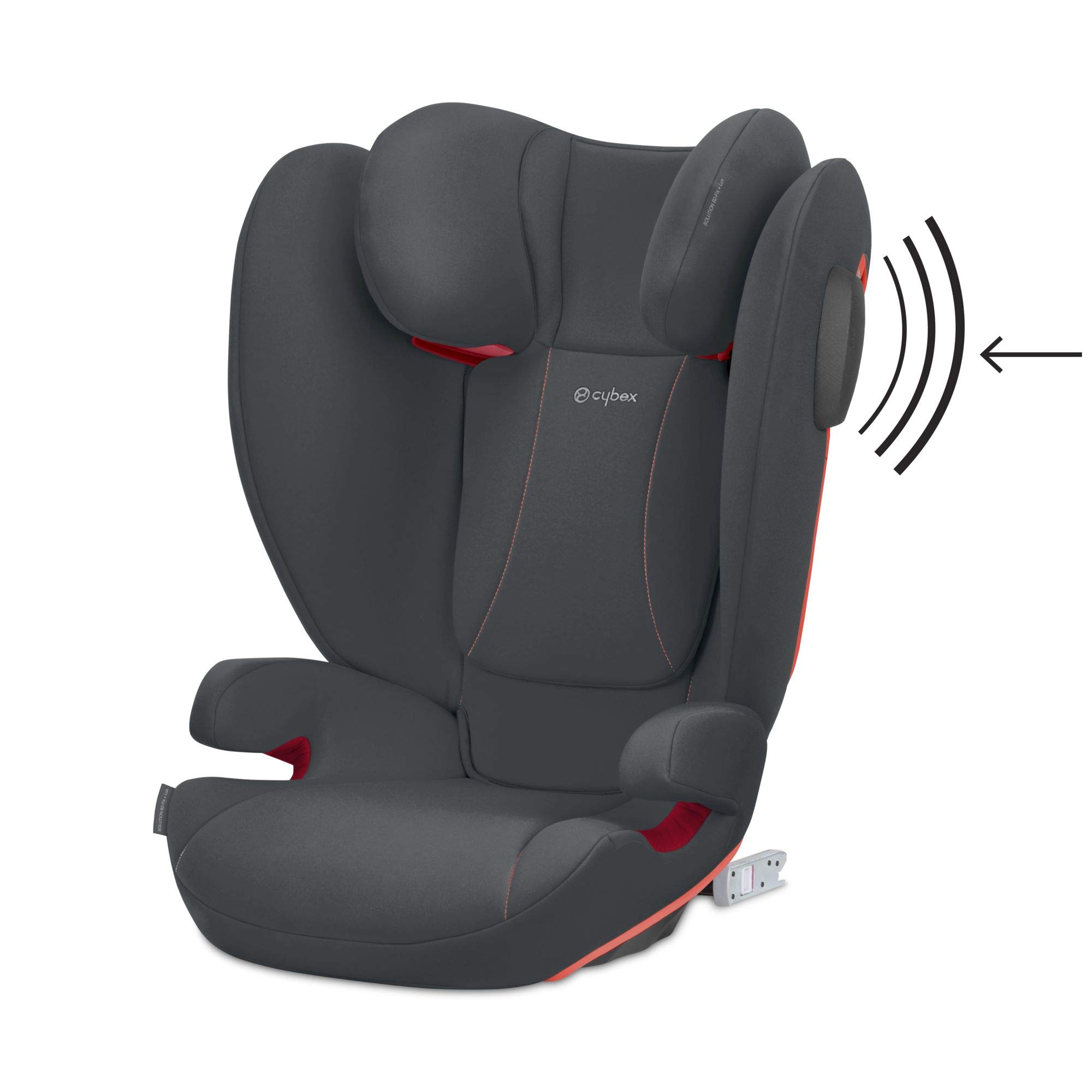 CYBEX Solution B2-Fix + Lux Booster Seat - Steel Grey | Premium Car Safety Seat for Kids | Ideal for Travel & Everyday Use