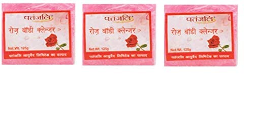 Patanjali Rose Kanti Body Cleanser 125gm - Pack of 3 | Natural Ayurvedic Face & Body Wash for Glowing Skin | Perfect for Daily Use, Spa & Relaxation