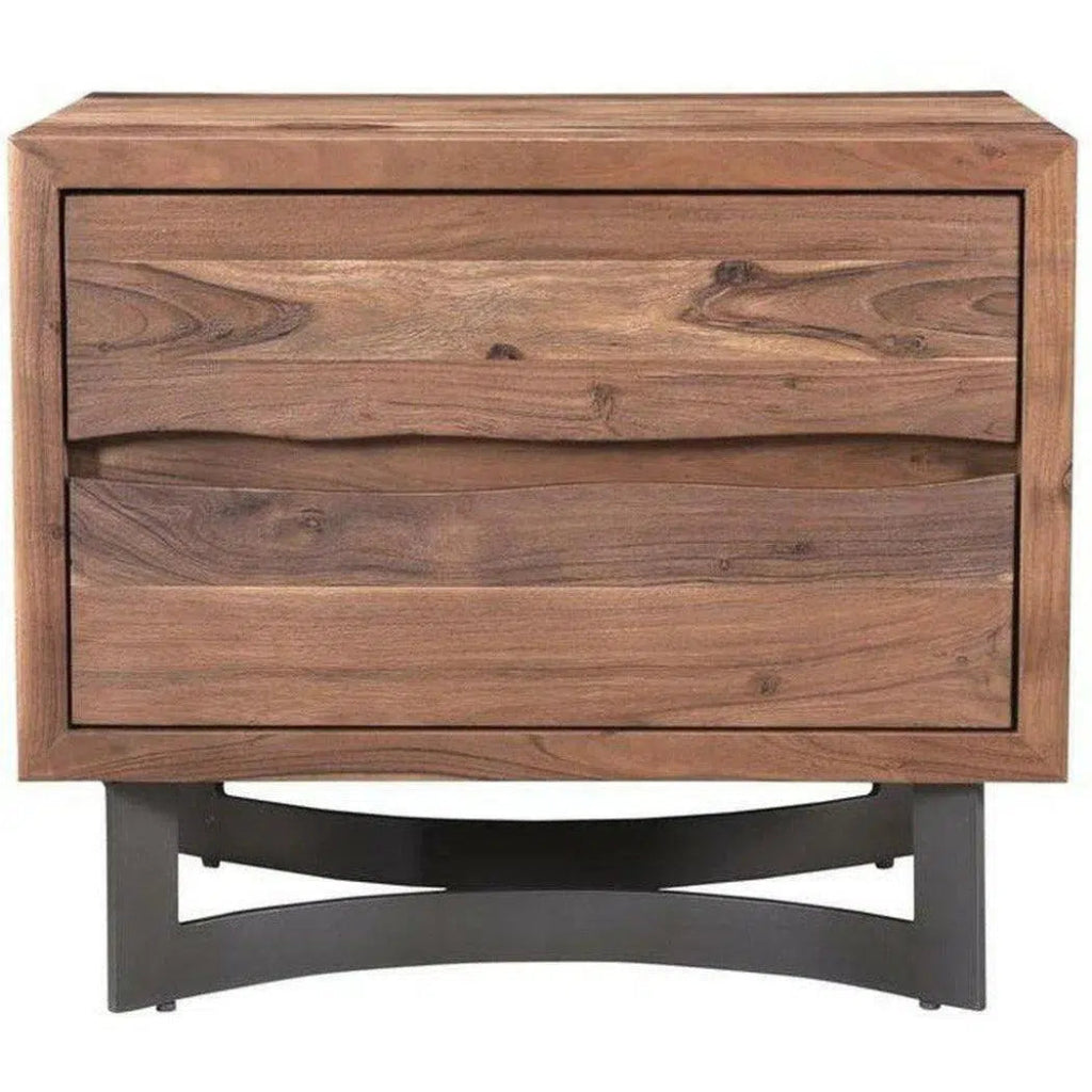 26 Inch Nightstand Smoked Brown Industrial Style Bedside Table - Perfect for Bedroom, Living Room, or Office Storage