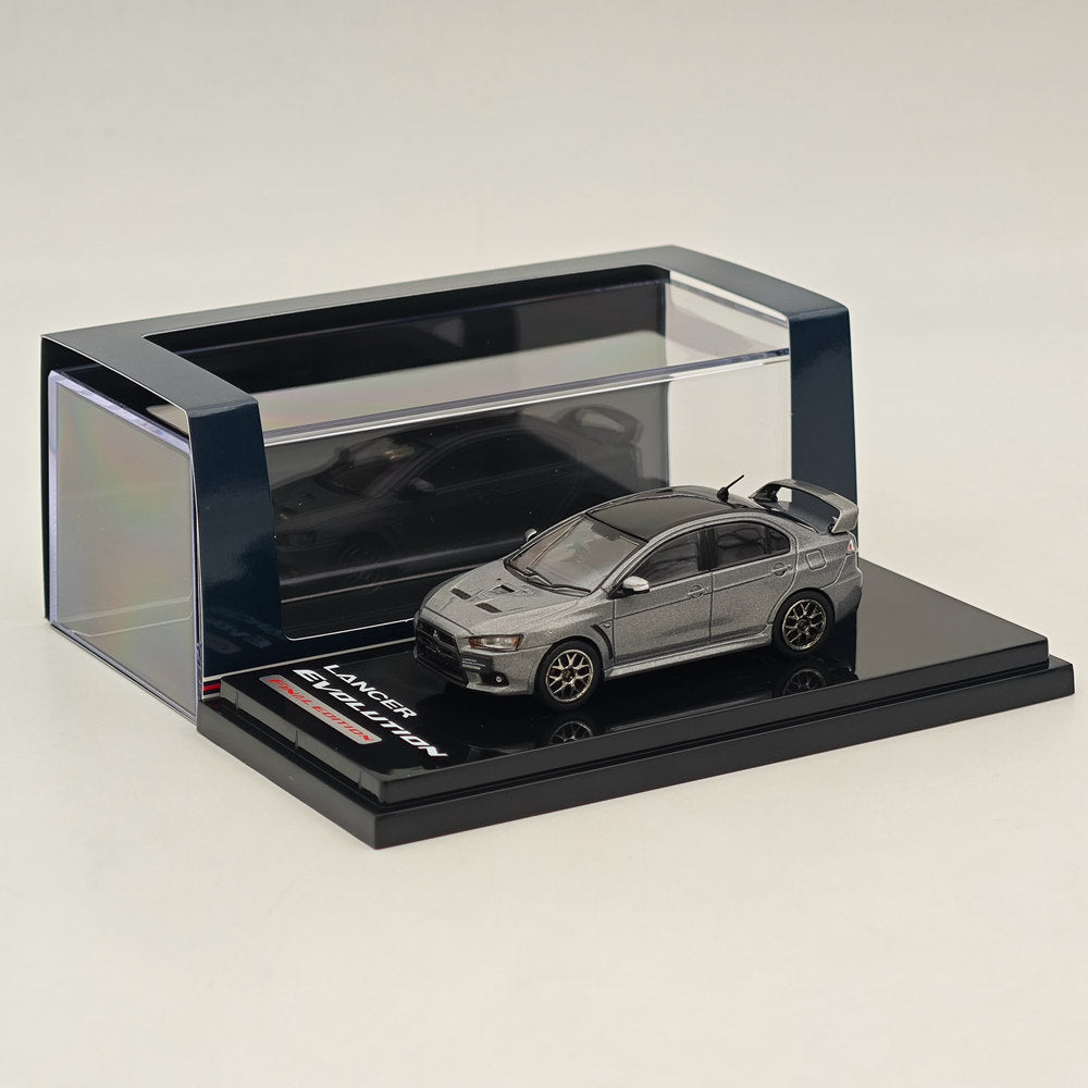 1/64 Mitsubishi Lancer Evolution X Final Edition Gray Diecast Model Car - Hobby Japan HJ642053CGM - Collectible Scale Replica for Car Enthusiasts & Display Decor