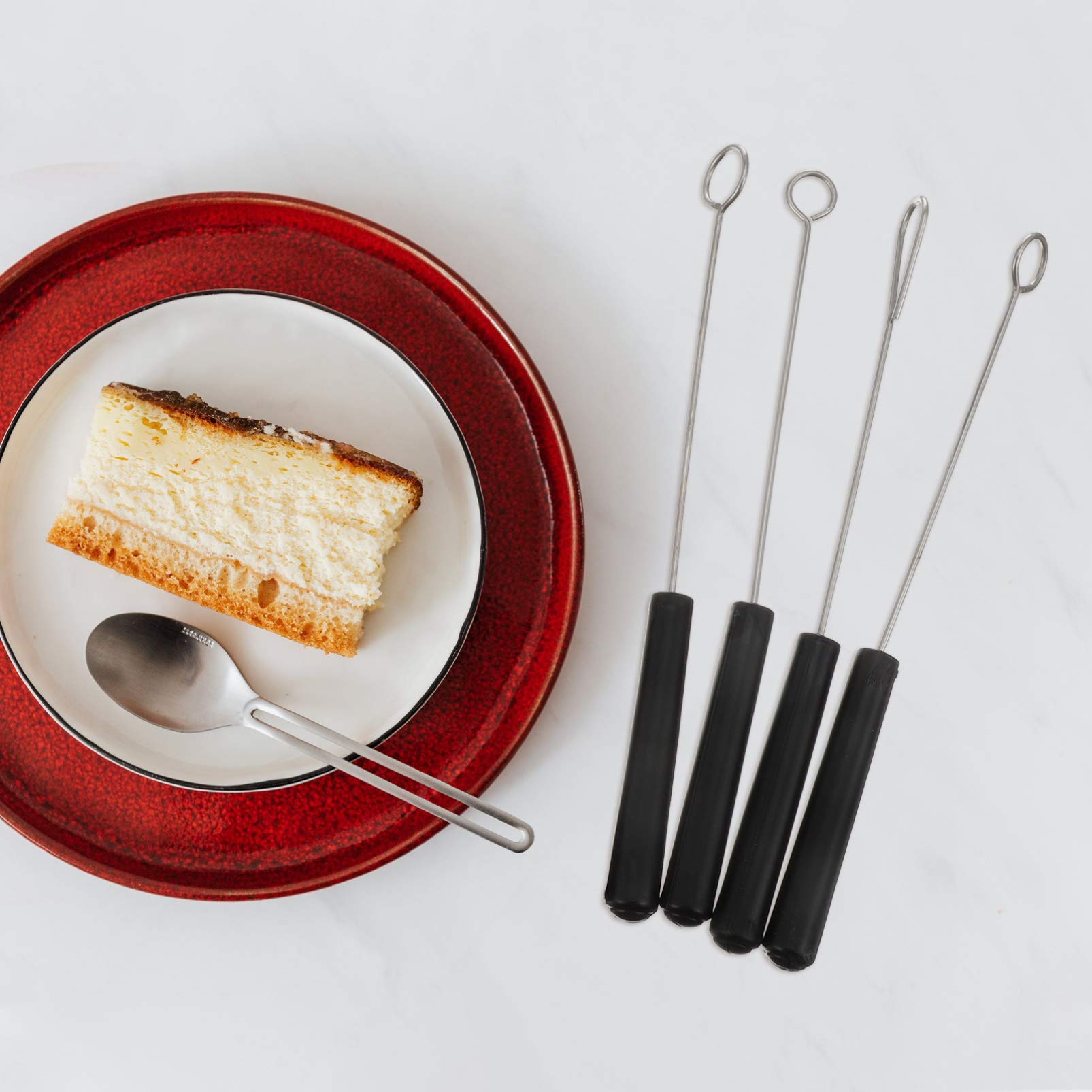 10-Piece Stainless Steel Chocolate Fondue Forks Set - Marshmallow Roasting, BBQ, Salad, Meat, Candy & Cake Dipping Tools for Baking, Parties & Outdoor Cooking