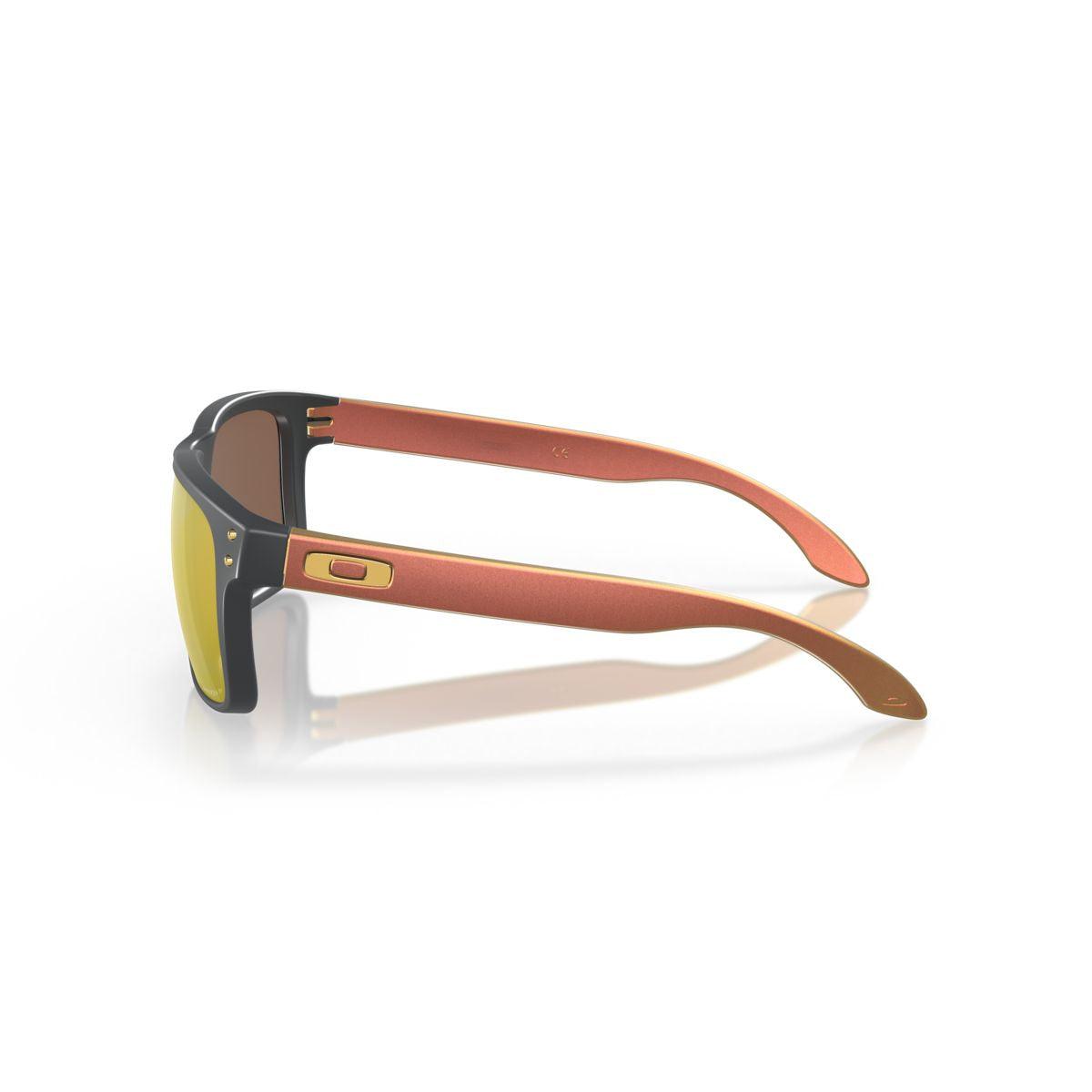 Oakley Holbrook Sunglasses Matte Carbon Frame with Prizm 24K Polarized Lenses - Low Bridge Fit (0OO9244-924459) for Driving, Outdoor Sports & Everyday Wear