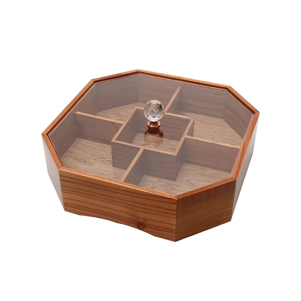 FETION Wooden Snack Tray - Dried Fruit & Nut Bowl for Home, Parties & Weddings