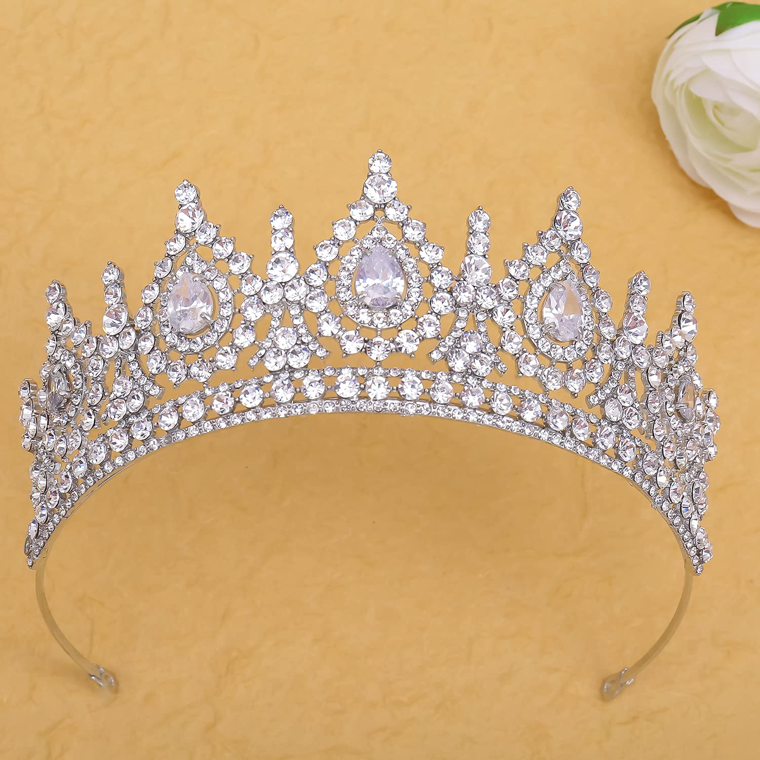 Luxury Crystal Bridal Tiara for Women & Girls - Elegant Queen Crown Hair Jewelry for Weddings, Costume Parties & Special Occasions - Perfect Gift Accessory for Brides, Prom, Pageants & Photo Shoots