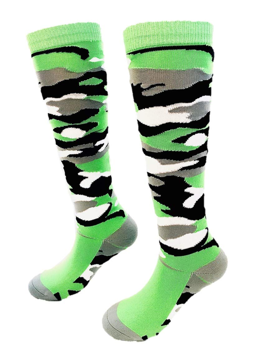 Youth Team Sports Athletic Socks - Over-the-Calf Compression Socks for Softball, Soccer & Volleyball - Camouflage Design - Perfect for Games, Practice & School Sports