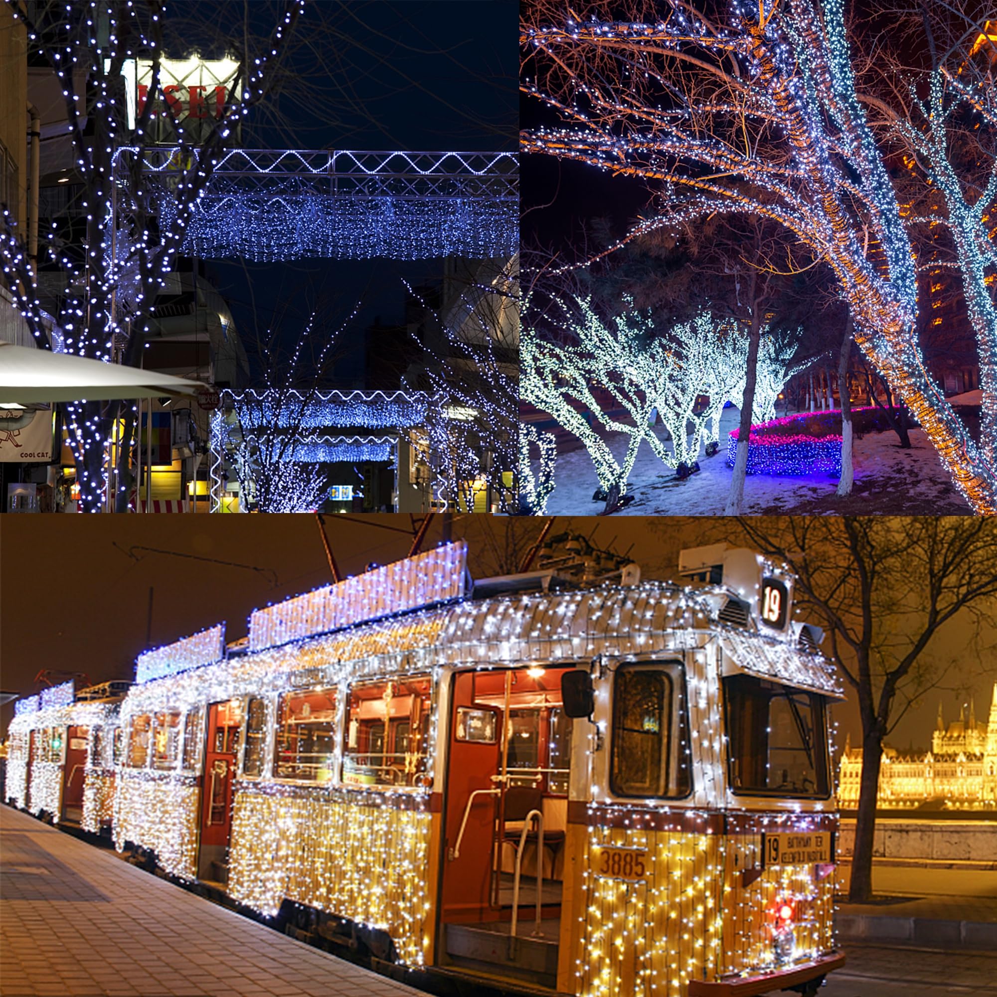 1000LED Christmas Lights 328FT - Remote Control, 8 Modes, Waterproof for Outdoor & Wedding Decor