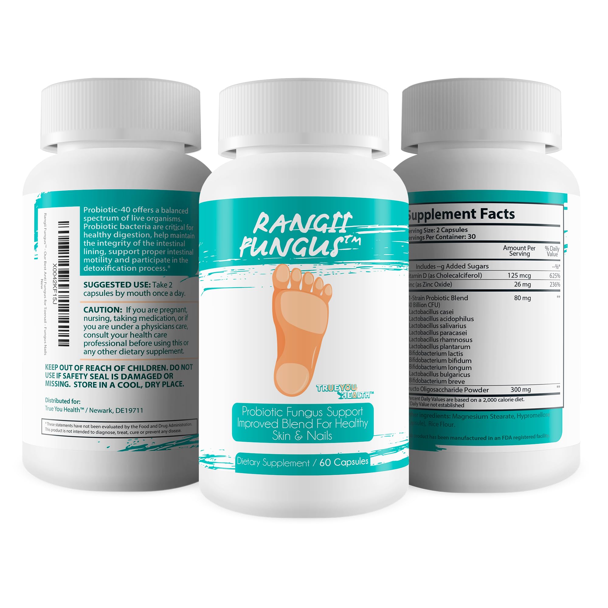 Rangii Fungus - Best Anti-Fungal Probiotic Pills for Nail & Toenail Fungus Treatment - Natural Probiotic Supplement for Fungus Support - Ideal for Athletes & Active Lifestyles