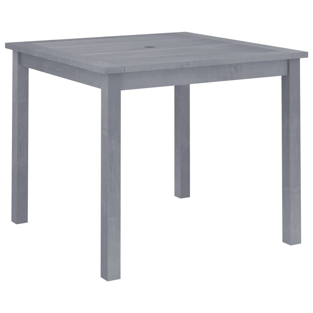 Square Acacia Wood Outdoor Dining Table 34.6x34.6x29.1 Inch - Patio Furniture Set for Backyard, Garden & Bistro - Weather-Resistant Solid Wood Table for Outdoor Entertaining & Al Fresco Dining