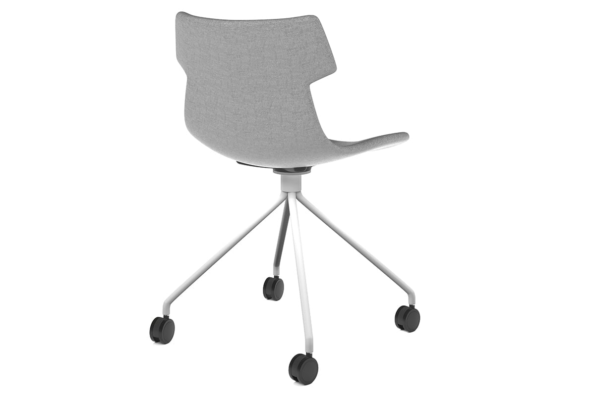 Wave Fabric Visitor Chair with Mobile Base - Lightweight & Durable Office Guest Seating for Reception, Waiting Room, and Conference Areas