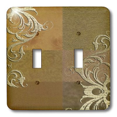 3D Rose Elegant Vines On Gold and Brown Tones Toggle Switch Plate Cover - Decorative Wall Plate for Home, Office, and Bedroom Decor | Perfect for Light Switches and Electrical Outlets