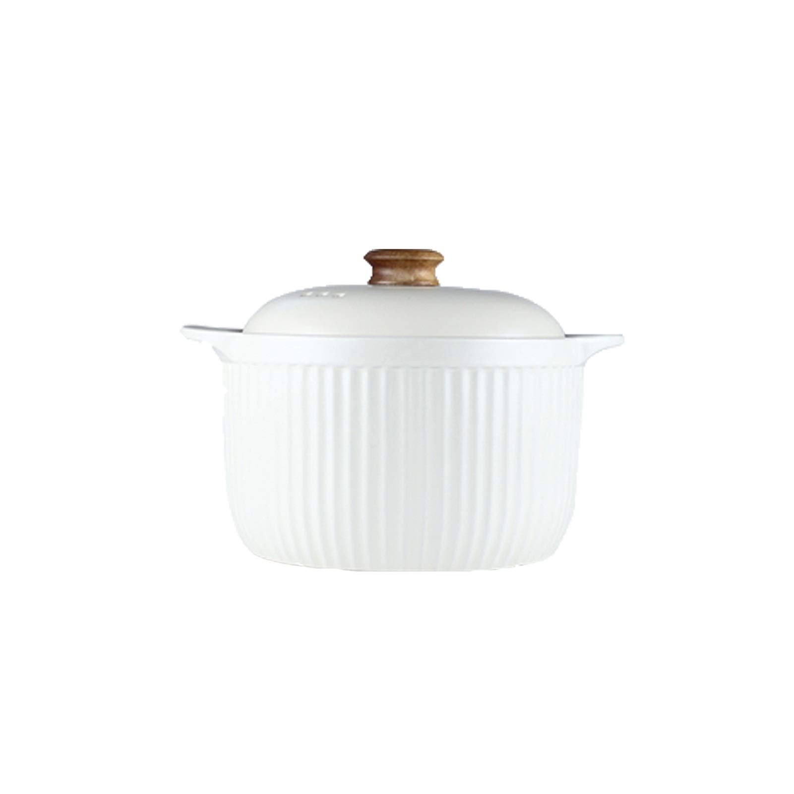 Ceramic Stock Pot with Lid - 3.6L Heat-Resistant Round Casserole for Soup, Stew, Porridge & Vegetables - White Earthenware Cooking Pot for Stovetop, Oven & Serving | Perfect for Family Meals & Entertaining