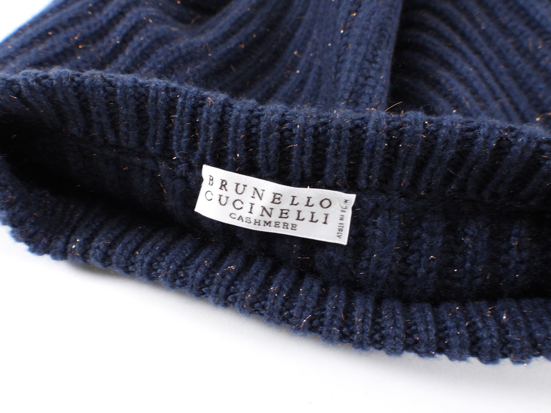 Brunello Cucinelli Navy Metallic Fleck Cashmere Pullover Sweater for Men - Luxury Italian Cashmere Knitwear for Winter & Fall - Perfect for Office, Travel & Special Occasions