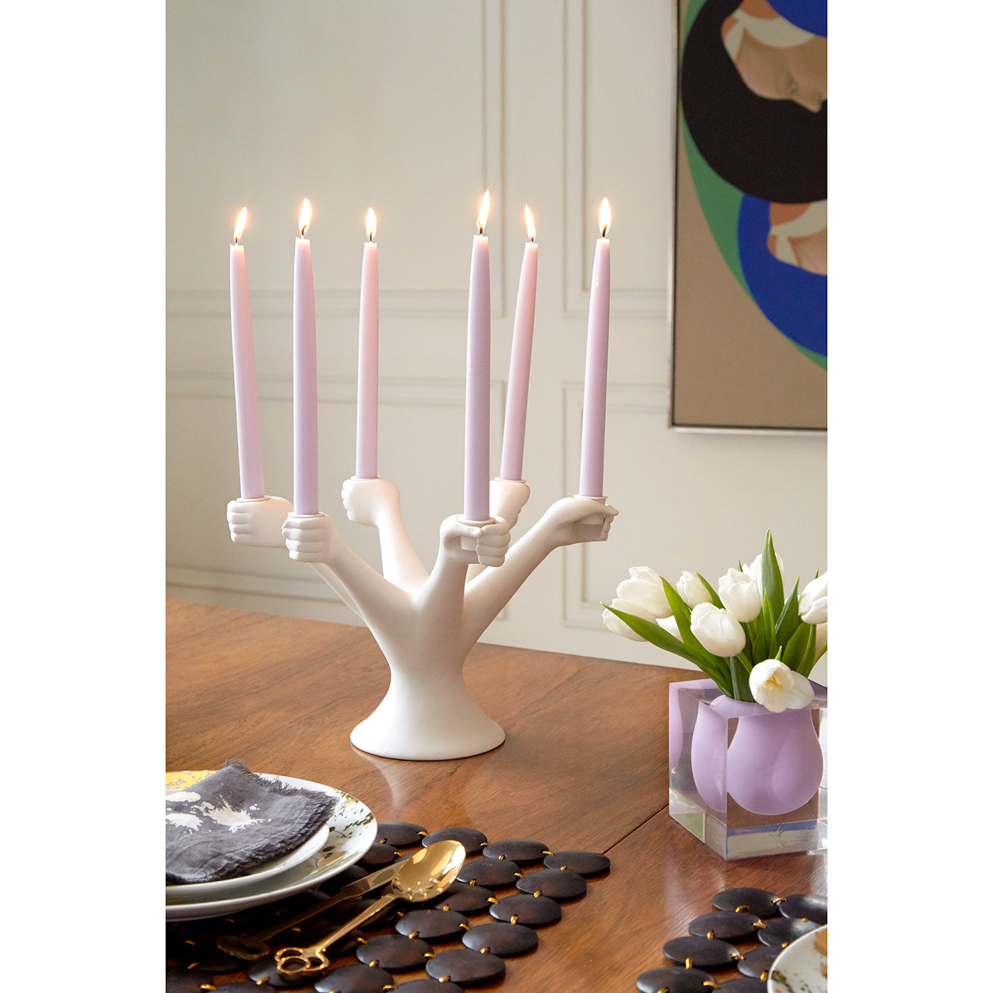 Elegant Eve Candelabra - Vintage Brass Candle Holder for Table Centerpiece, Wedding Decor, and Romantic Dinner Ambiance