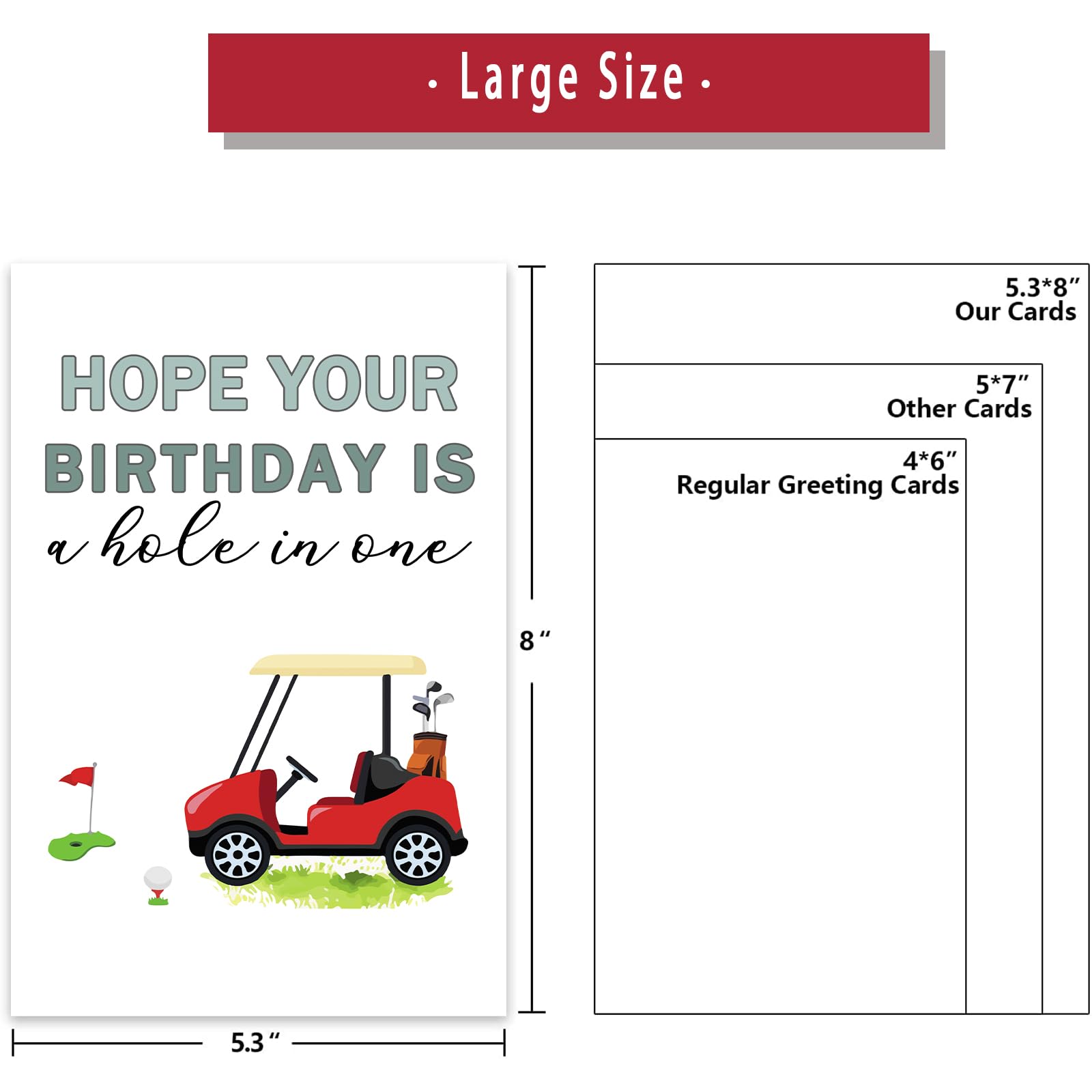 Funny Golf Birthday Card for Men - Perfect Golfer Gift with 'Hope Your Birthday Is A Hole In One' Message - Great for Golf Lovers, Dad, Husband & Friends - Ideal for Birthdays, Retirement & Golf Tournaments